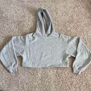 ALO Yoga Gray Pullover Sweater with Hood